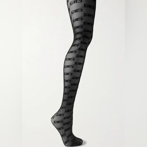 Balenciaga BB monogram tights in black jacquard